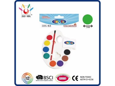 8 Water Color Set In Polybag With Hanging Card