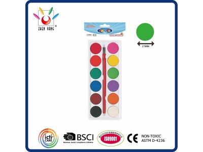 12 Watercolor Set In Polybag With Hanging Card